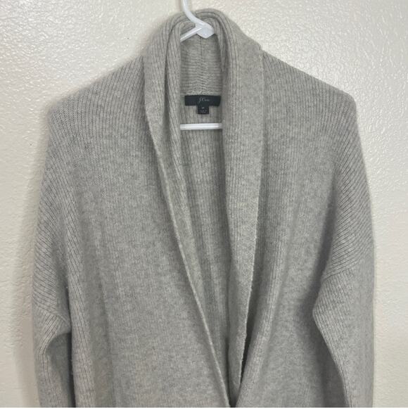 J Crew Double Breasted Thick Wool Alpaca Blend Long Cardigan In Gray Size Medium - Picture 2 of 7